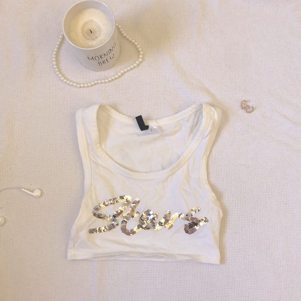 White stars tank top H&M